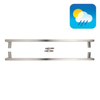 HDD RVS deurgreep SQUARE D 20/800mm - paar voor glas