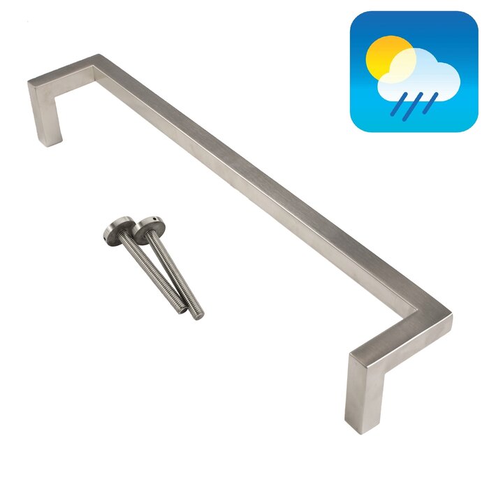 HDD Stainless steel door handle SQUARE D 20/500mm - Continuous mounting