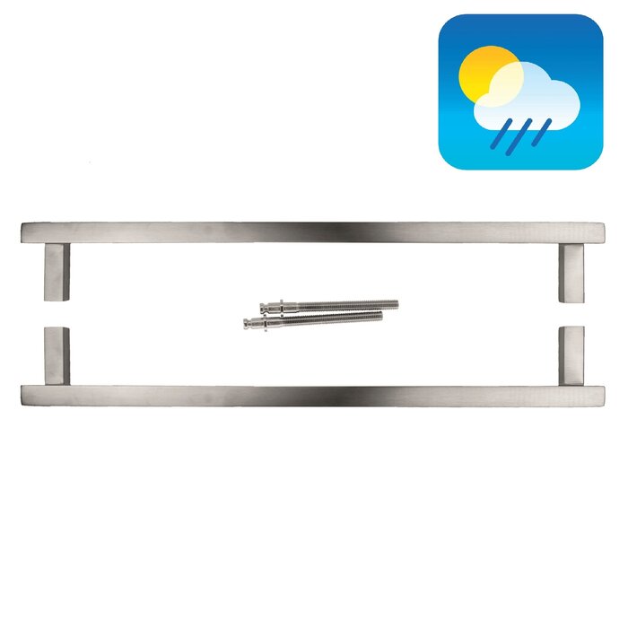 HDD Door handle SQUARE D 20/500mm - Stainless steel - pair for door thickness >3 CM