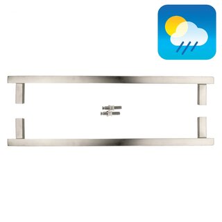 HDD RVS deurgreep SQUARE D 20/500mm - paar voor glas