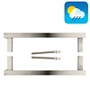 HDD Stainless steel door handle SQUARE D 20/300mm - pair for door thickness >3 CM