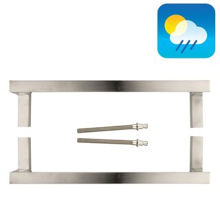 HDD Stainless steel door handle SQUARE D 20/300mm - pair for door thickness >3 CM