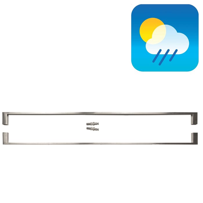 HDD Stainless steel door handles "Cosmic" U 20/800 pair for glass doors