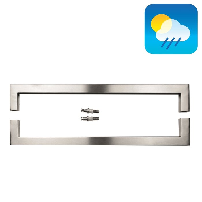 HDD Poignées de porte en acier inoxydable "Cubica" U 25/500 paire pour portes en verre