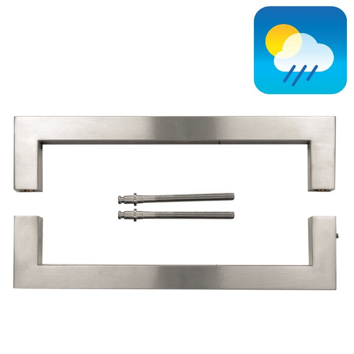 HDD Poignées de porte en acier inoxydable "Cubica" U 25/300 paire pour épaisseur de porte > 3 cm