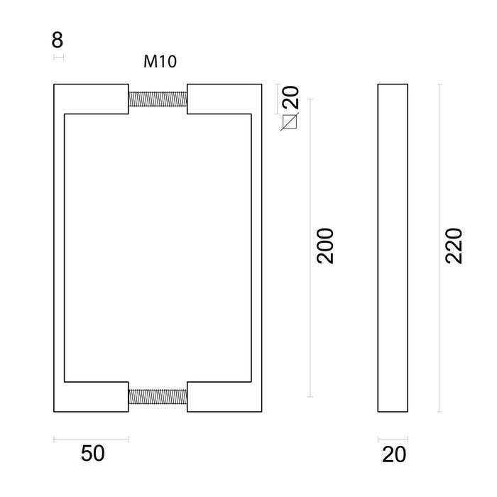 HDD HDD Deurgreep COSMIC 20/200 - mat brons - paar voor deurdikte >3 CM