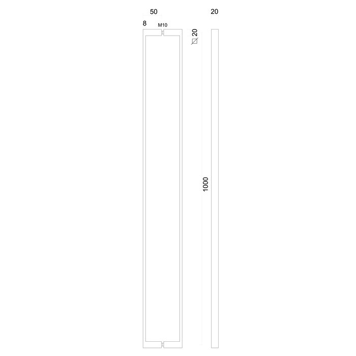 HDD HDD Door handle COSMIC 20/1000 - matt bronze - pair for glass