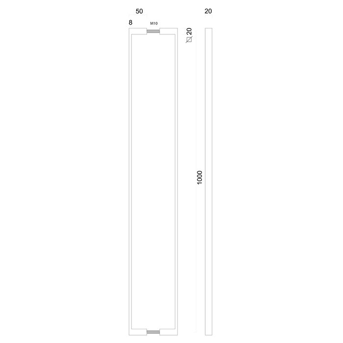 HDD HDD Deurgreep COSMIC 20/1000 - Mat Brons - paar voor deurdikte >3 CM