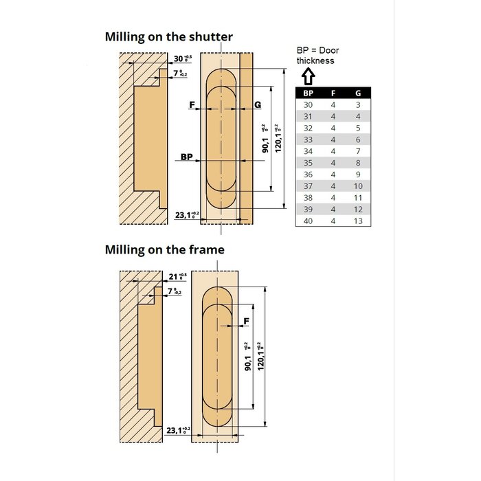 Otlav Invisible 3D hinge Otlav Invisacta IN300120 - 30x120mm - Matt gold (60kg)