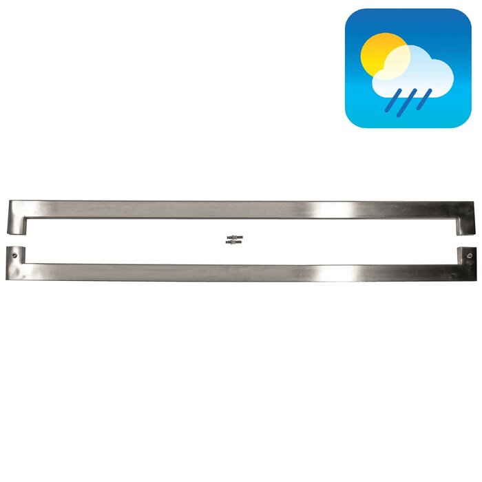 HDD Poignée de porte CARRE 25/1000 - Inox - paire pour portes vitrées