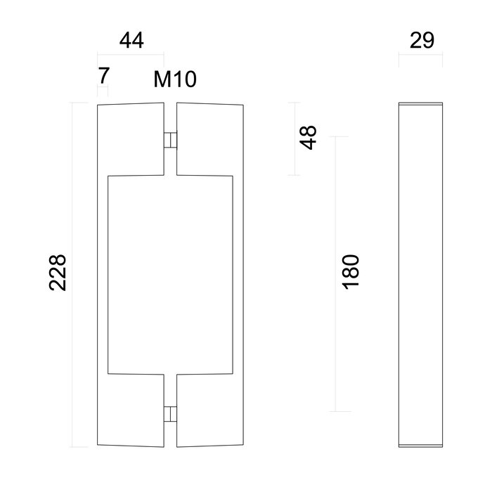 HDD Türgriff X-TREME 180 mm – glänzendes Chrom – Paar für Glastüren