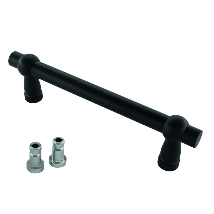 HDD Deurgreep PETRA 200 mm  - Zwart RAL 9005 - Blinde bevestiging