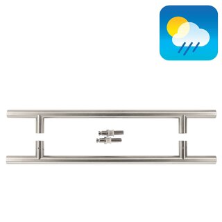 HDD Door handle T 20/300/500 - stainless steel - pair for glass