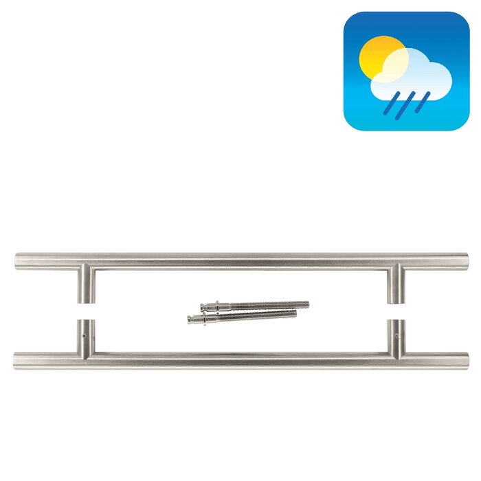 HDD Door handle T 20/300/500 - stainless steel - pair for doors >30 mm