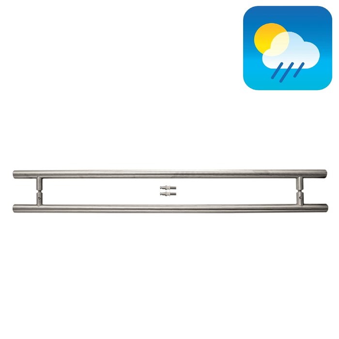 HDD Door handle T 32/800/1000 - stainless steel - pair for glass doors