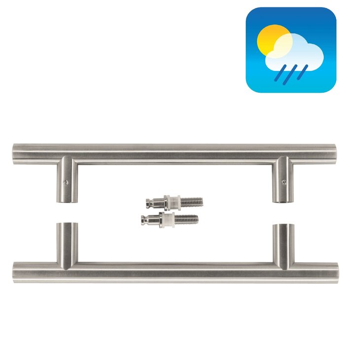 HDD Stainless steel door handles T 20/200/300 pair for glass doors