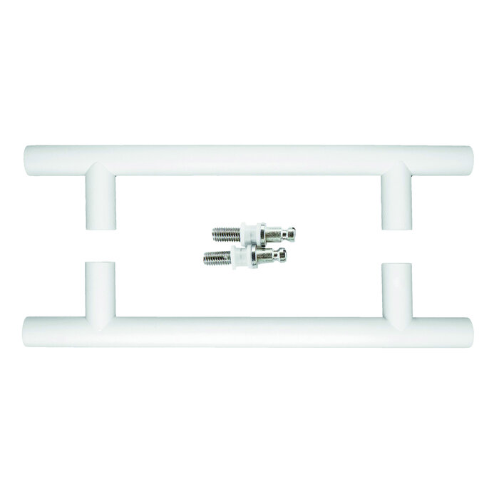 HDD Poignée de porte T 20/200/300 - Structure blanche - paire pour portes vitrées