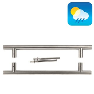 HDD Stainless steel door handles T 20/300/400 - pair for door thickness > 3 cm