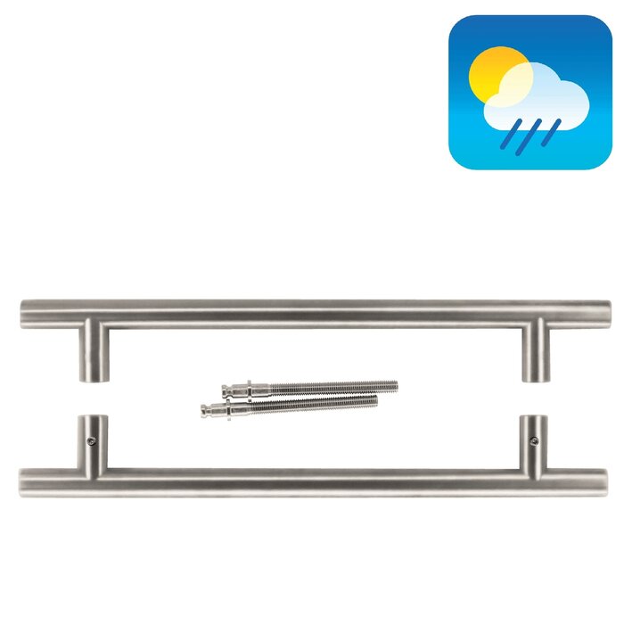 HDD Stainless steel door handles T 20/300/400 - pair for door thickness > 3 cm