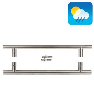 HDD Stainless steel door handles T 20/300/400 pair for glass