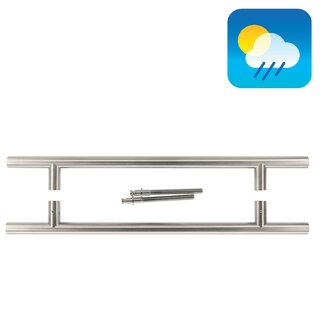 HDD Stainless steel door handles T 20/340/500 - pair for door thickness > 3 cm