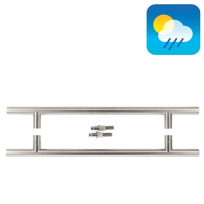 HDD Stainless steel door handles T 20/340/500 pair for glass door