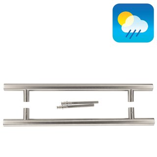 HDD Stainless steel door handles T 25/350/500 - pair for door thickness > 3 cm