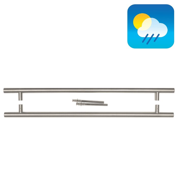 HDD Edelstahl-Türgriffe T 25/650/810 – Paar für Türstärke > 3 cm