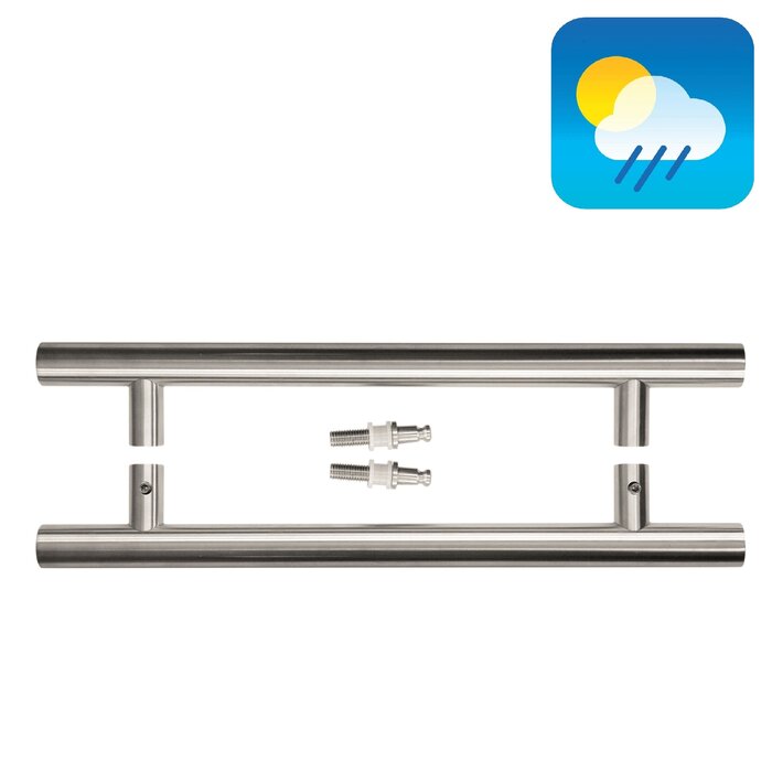 HDD Door handle T 32/350/500 - stainless steel - pair for glass doors