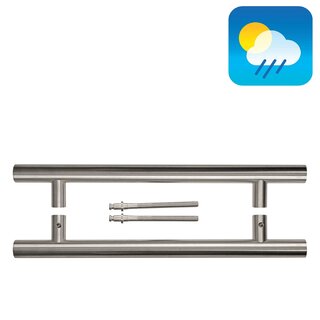 HDD Door handle T 32/350/500 - stainless steel - pair for door thickness >3 CM