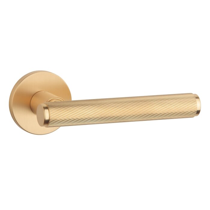 Aprile Poignées de porte Aprile massives KERRIA sur rosace ronde or mat