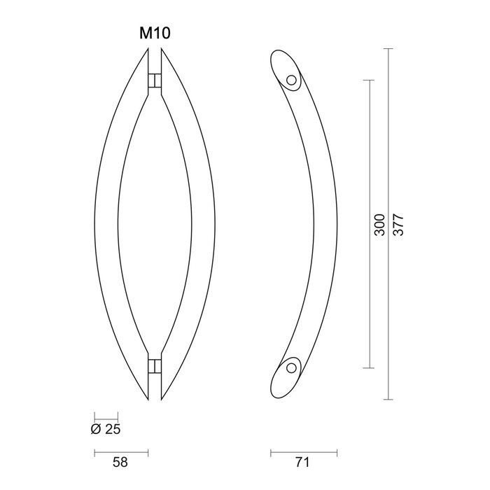 HDD Türgriff GS 25/300 – Edelstahl – Paar für Glastüren