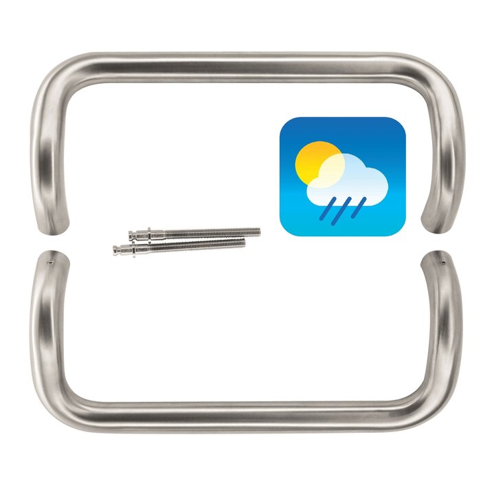 HDD Poignée de porte D 25/300 - Inox - paire pour portes >3 CM