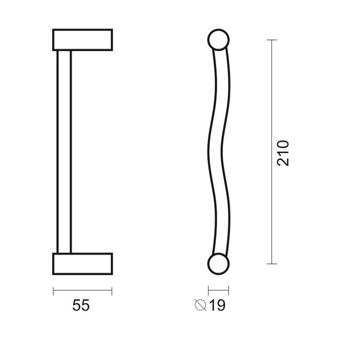 HDD Door handle VENUS - stainless steel - continuous mounting
