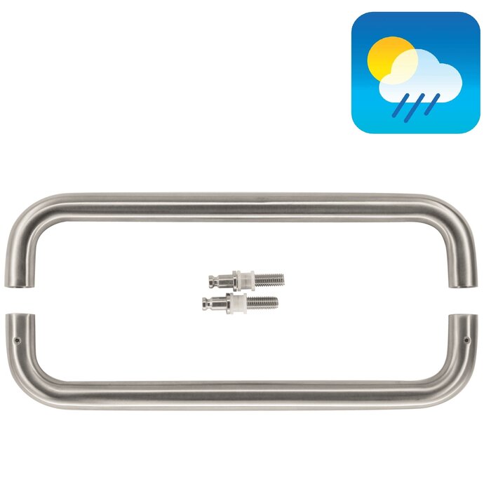 HDD Stainless steel door handles U 20/300 pair for glass doors