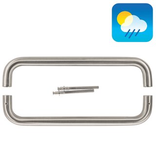 HDD Stainless steel door handles U 20/300 - pair for door thickness > 3 cm