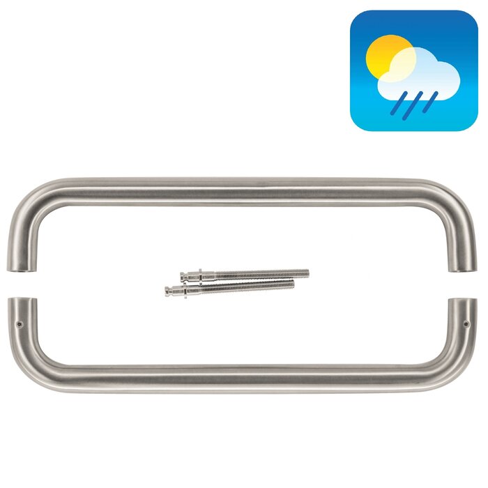 HDD Stainless steel door handles U 20/300 - pair for door thickness > 3 cm