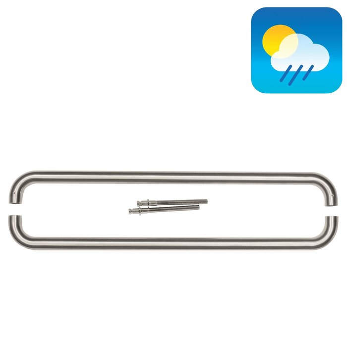 HDD Stainless steel door handle U25/600 - pair for door thickness > 3 cm