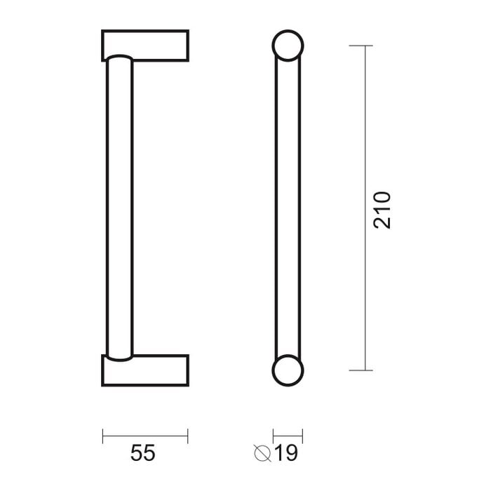 HDD DeurgreepMars - blinde bevestiging