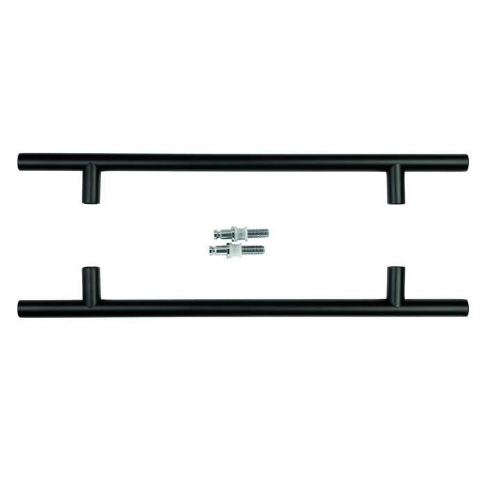 HDD Poignée de porte T 20/340/500 - noire - paire pour porte vitrée