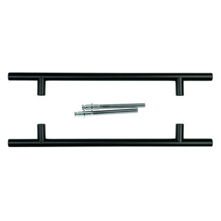 HDD Door handle T 20/340/500 - black - pair for door thickness >3 CM