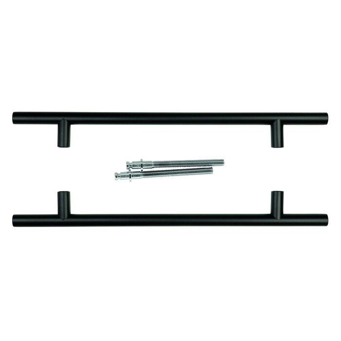 HDD Door handle T 20/340/500 - black - pair for door thickness >30 mm