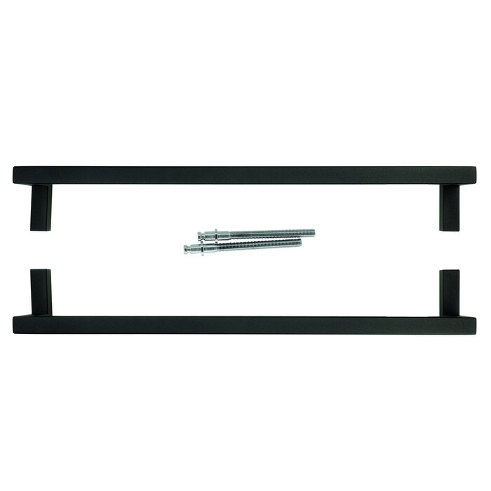 HDD Door handle SQUARE D 20/500 - black - pair for door thickness >30 mm