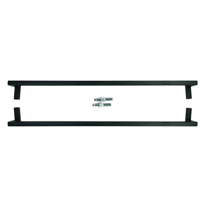 HDD Deurgreep SQUARE D 20/800 - zwart - paar voor glazen deur