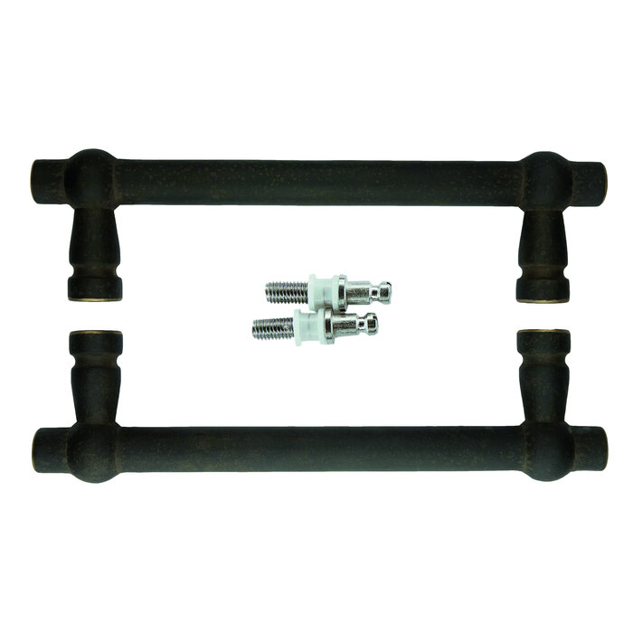 HDD Deurgreep PETRA 200mm - Old Brass - paar voor glazen deur