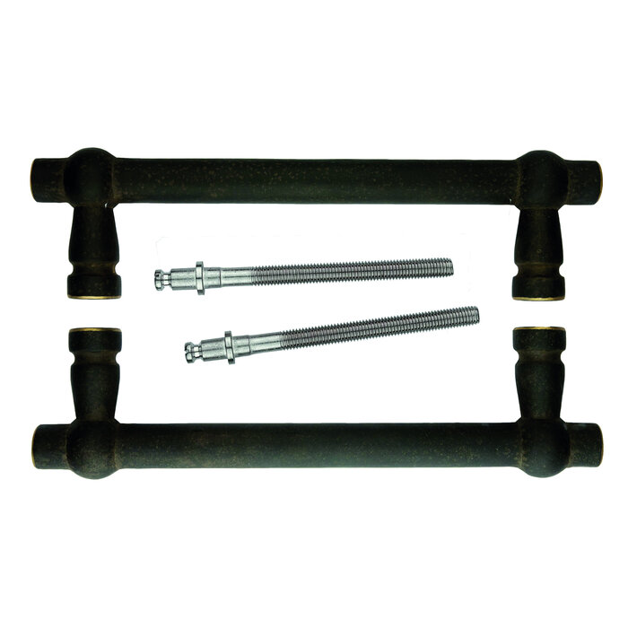 HDD Poignée de porte PETRA 200mm - Vieux Laiton - paire pour épaisseur de porte >3CM