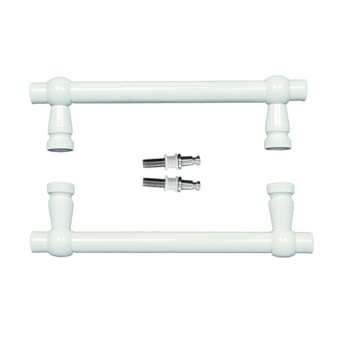 HDD Poignée de porte PETRA 200mm - Blanc Ral9016 - paire pour porte vitrée