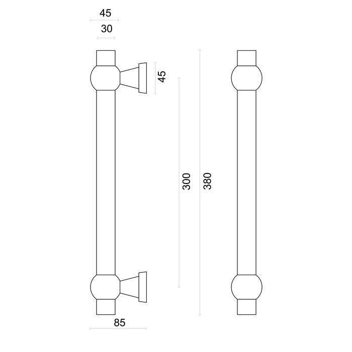 HDD Türgriff PETRA ROYAL - Gold nicht lackiert - Blindmontage