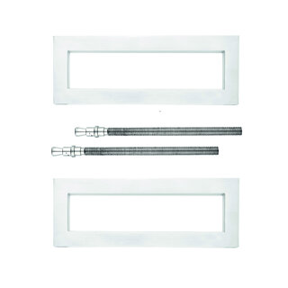 HDD Paire de poignées de porte blanches "Qube" pour épaisseur de porte > 3cm