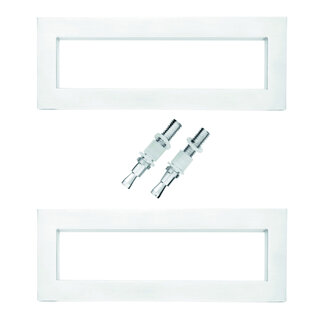 HDD White door handle "Qube" pair for glass